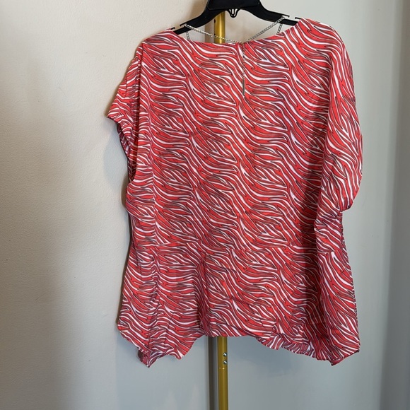 Michael Kors pink Zebra Print Chain trim blouse NWT 3X - Picture 7 of 12